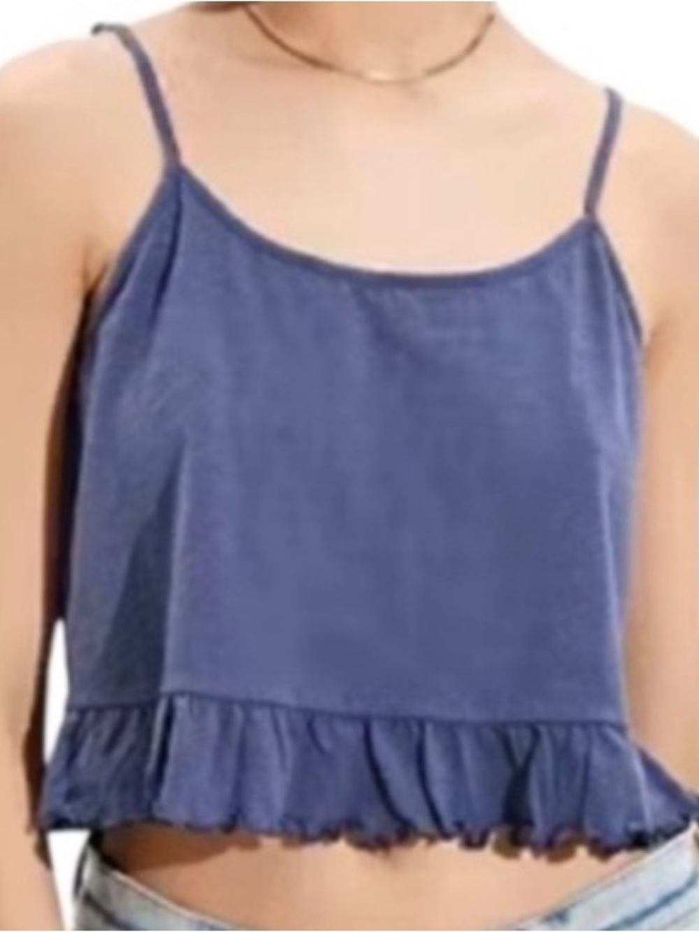 NWT American Eagle Ruffle Hem Crop Swing Cami Top Size XS